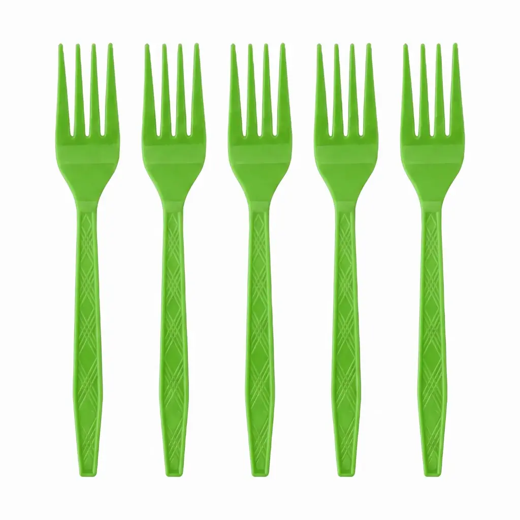 360 HOME CHRISTMAS PLASTIC CUTLERY FORK SET 10PCS 