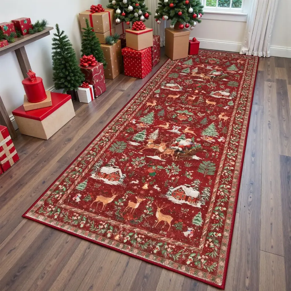 360 HOME CHRISTMAS DECORATIVE SHAPE RUG  80*160cm【水晶绒】