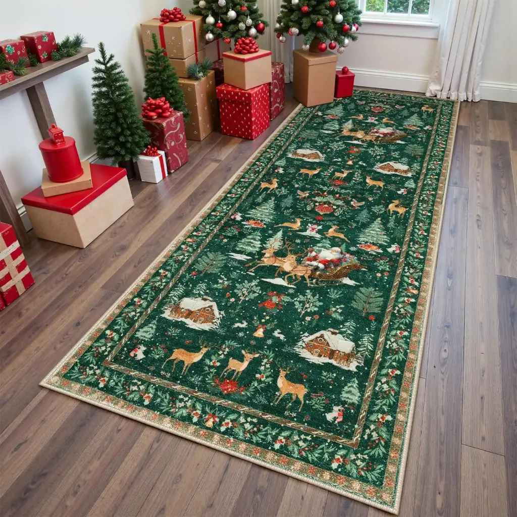 360 HOME CHRISTMAS DECORATIVE SHAPE RUG  80*160cm【水晶绒】