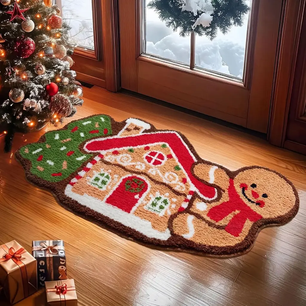 360 HOME CHRISTMAS DECORATIVE SHAPE RUG EMBRACING THE HOUSE 55*105cm