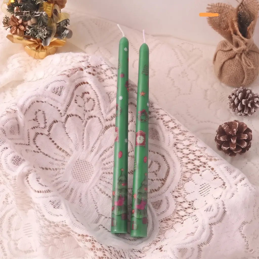 360 HOME CHRISTMAS CANDLE SET OF 2 PACK OF 2 
1 BOX Green
