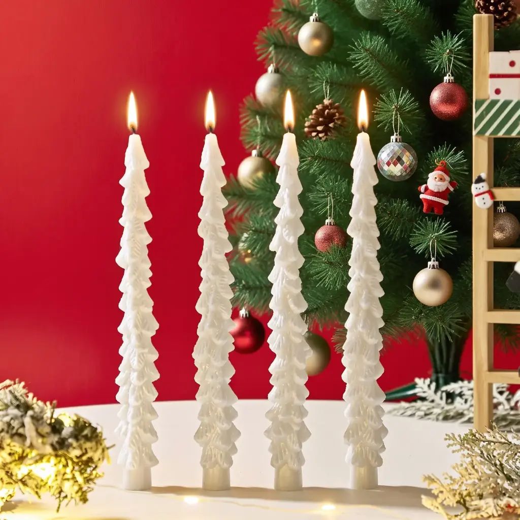360 HOME CHRISTMAS DESIGNED CANDLE PACK OF 1 
1 BOX Christmas White (1 piece)