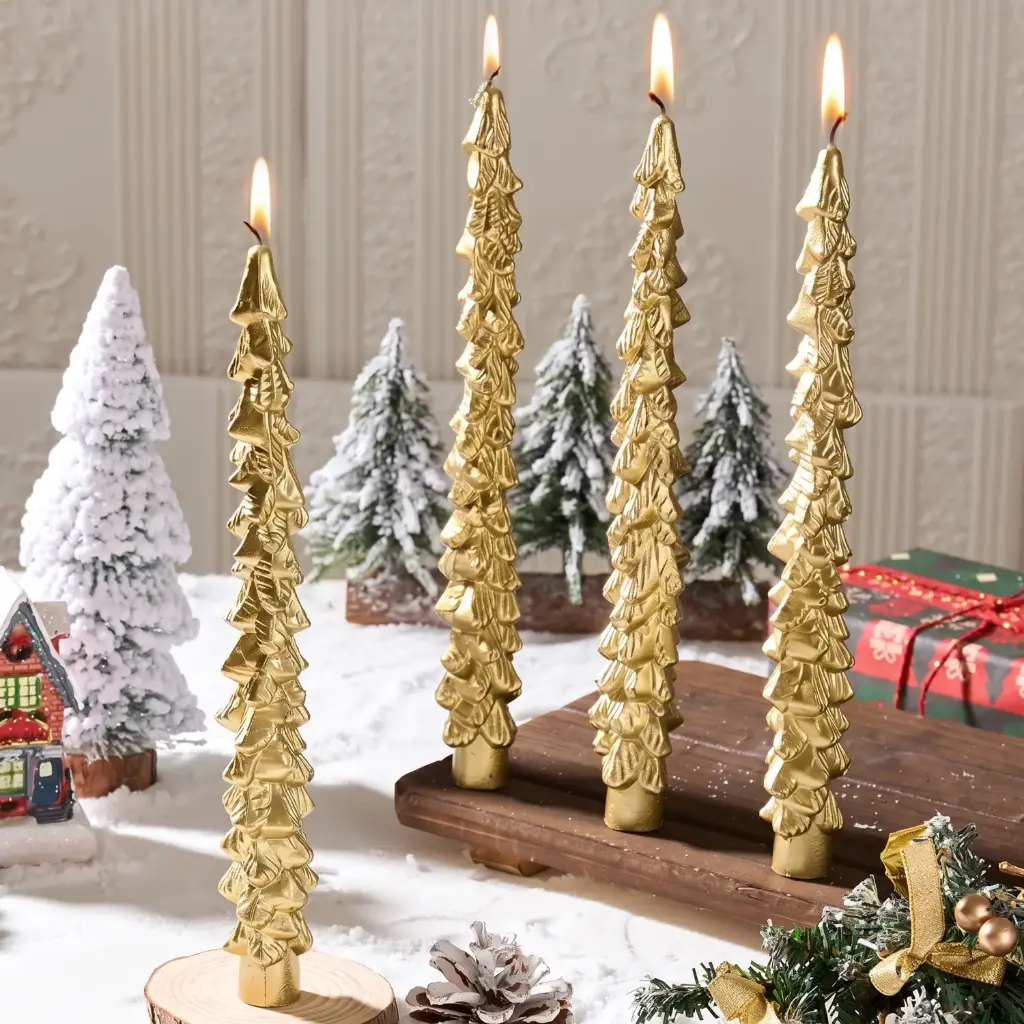 360 HOME CHRISTMAS DESIGNED CANDLE PACK OF 2 
1 BOX Burgundy Pointed Long Tree (2cm*26cm, 2 pieces)