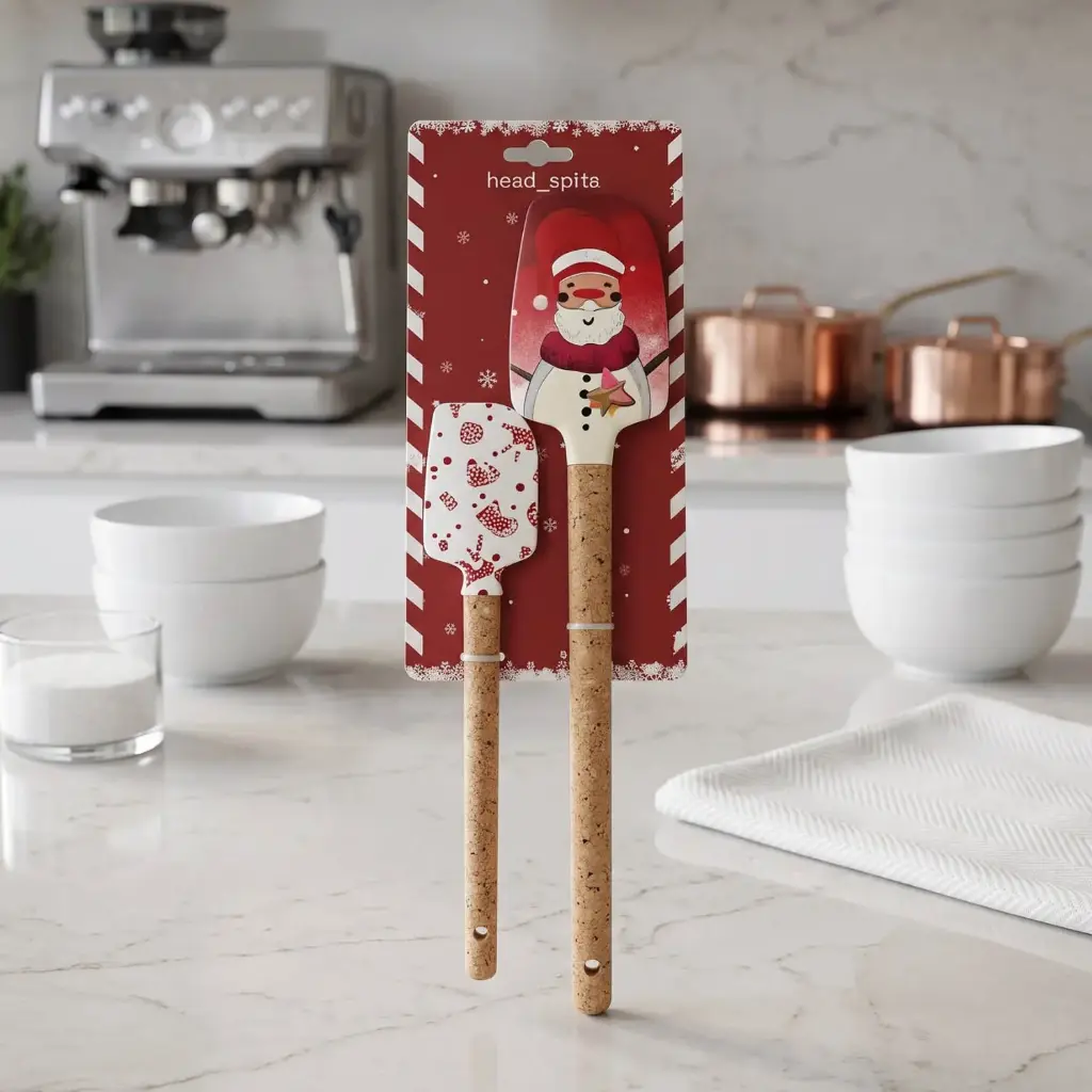 360 HOME silicone kitchen utensil set SPATULA AND SPOON WOODEN HANDLE