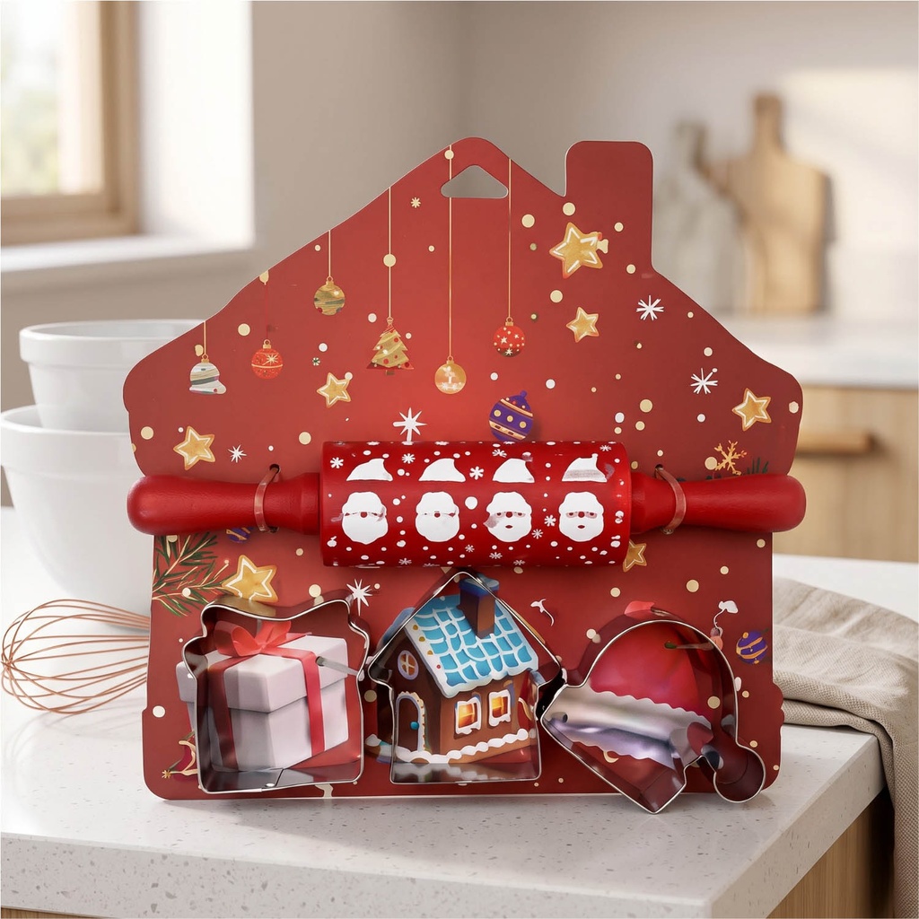 360 HOME COOKIE CUTTER SET STAINLESS STEEL WITH SMOOTH ROLLED EDGES GINGERBREAD HOUSE SHAPED