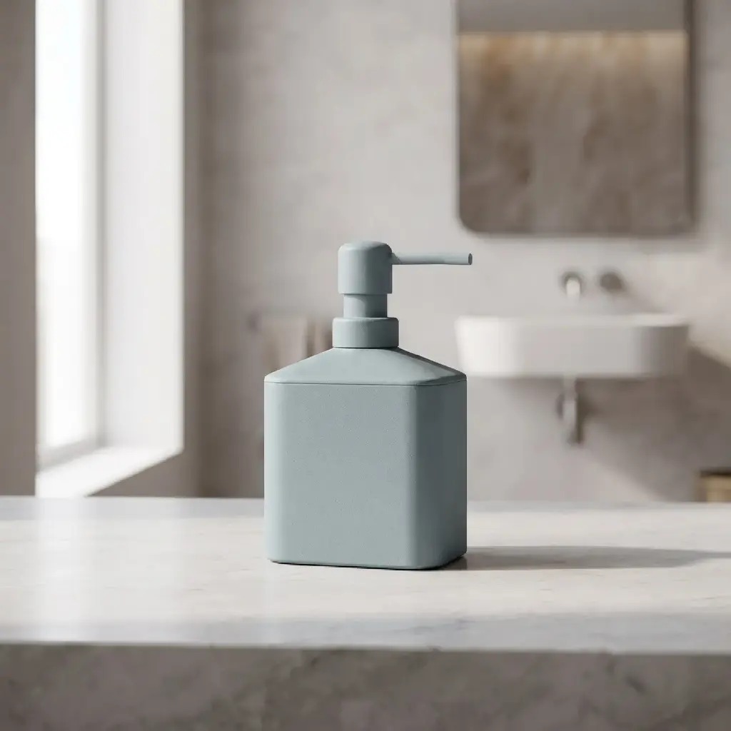 360 HOME LOTION BOTTLE SAGE GREEN MATTE MONOCHROMATIC FINISH SQUARE BODY ROUNDED EDGES:10.1x6.1x11，370ML