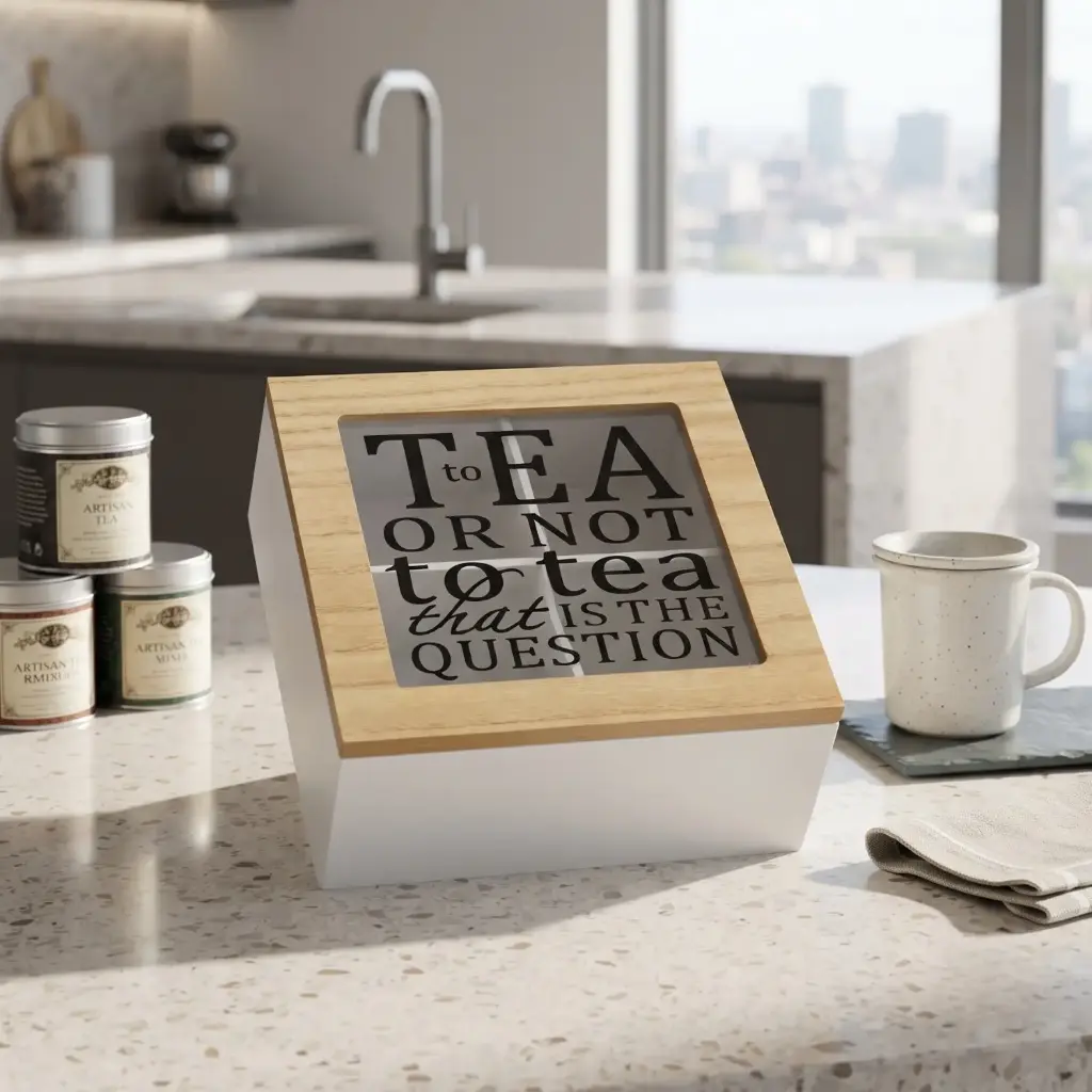 360 HOME MY HOME TEA BOX MDF+GLASS 
16*16*7
 Single bubble bag, four inner boxes (brown inner box