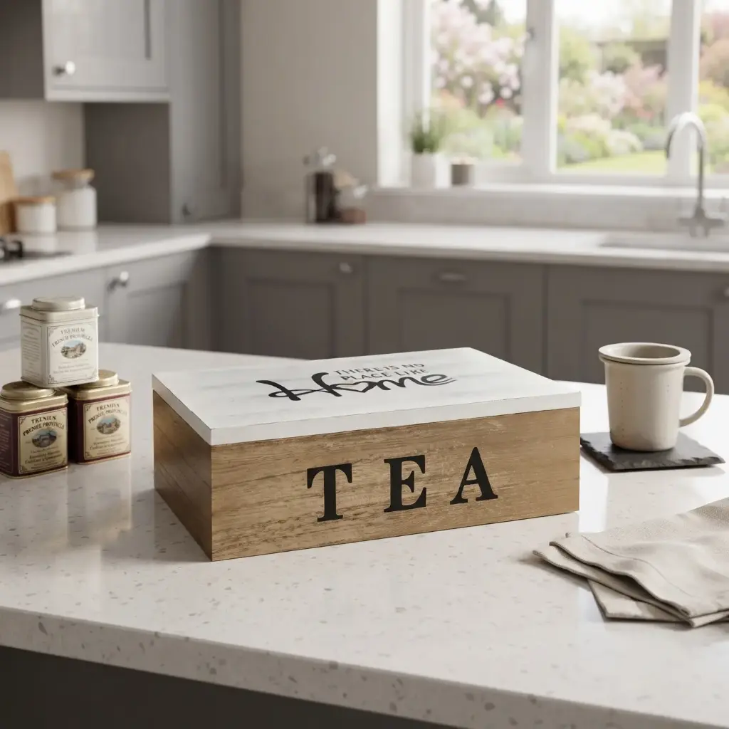 360 HOME MY HOME TEA BOX MDF 24*15*6.7 Each bubble bag contains four pieces in one inner box