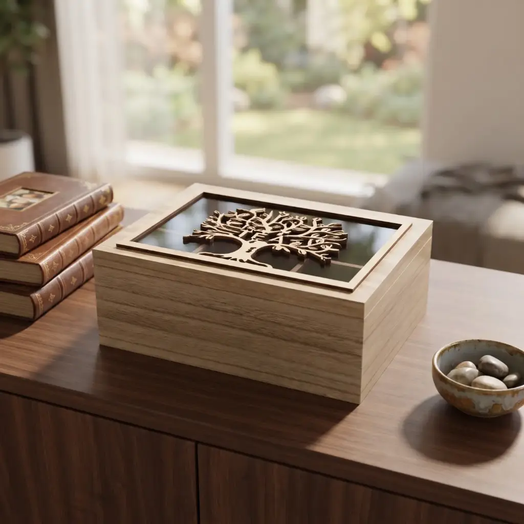360 HOME MY HOME TEA BOX MDF+GLASS 19*11*8 Each bubble bag contains four pieces in one inner box
