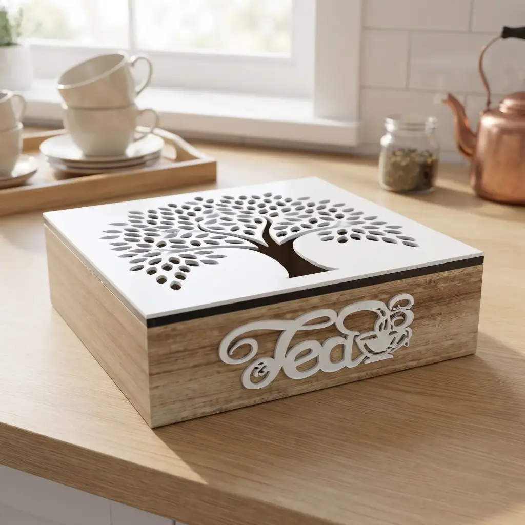 360 HOME MY HOME TEA BOX MDF 24*24*7 Each bubble bag contains four pieces in one inner box