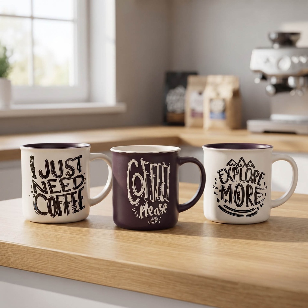 360 HOME MUG CERAMIC OLD TYPOGRAPHY AND QUOTES CONTRASTING INTERIOR 590ML 36PCS/BOX