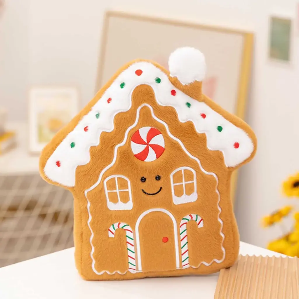 360 HOME MY HOME CHRISTMAS PILLOW GINGERBREAD HOUSE SHAPED 35CM POLYESTER