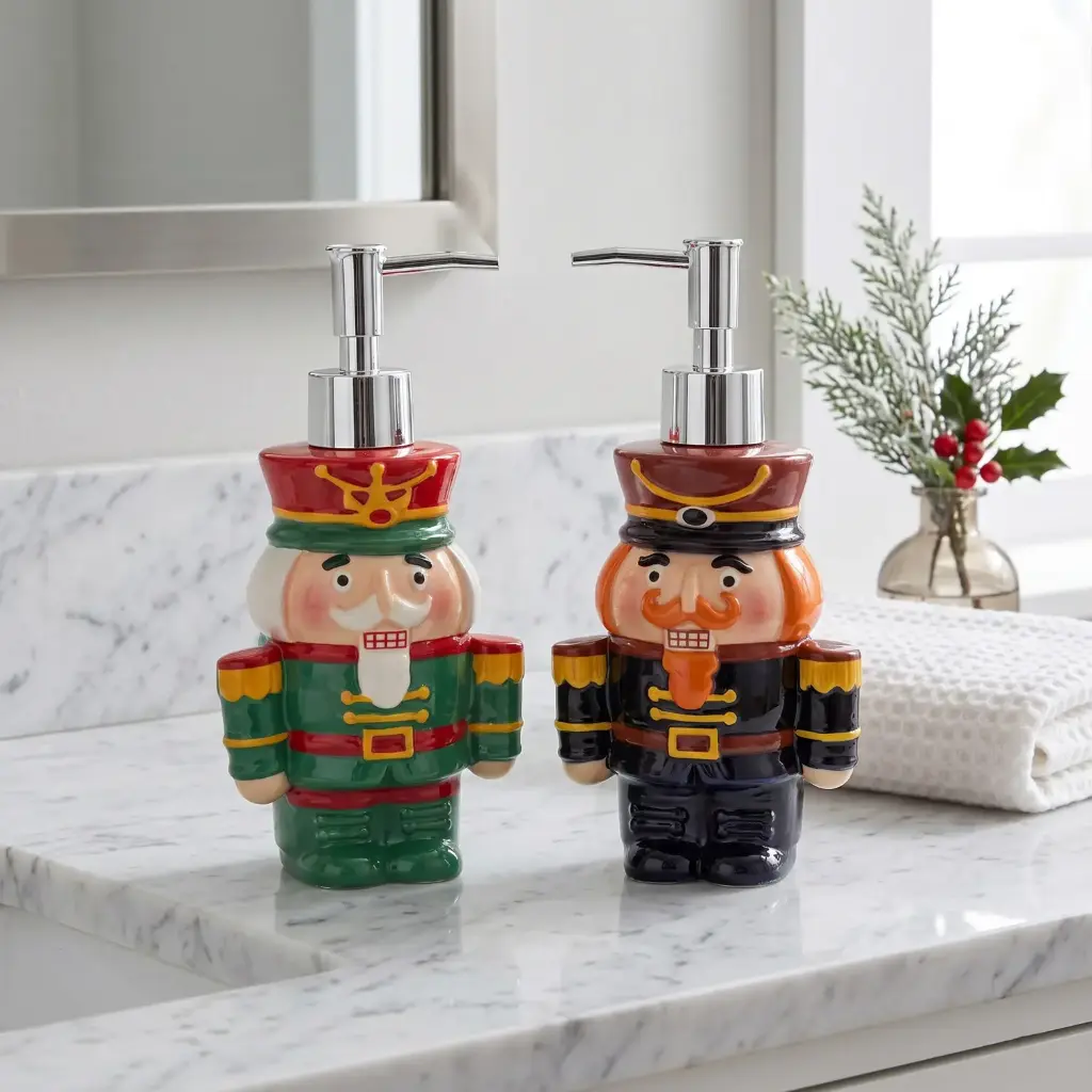 360 HOME MY HOME CHRISTMAS CERAMIC SOAP DISPENSER NUTCRACKER-SHAPED 48PCS/BOX 9.6*7.5*19.4