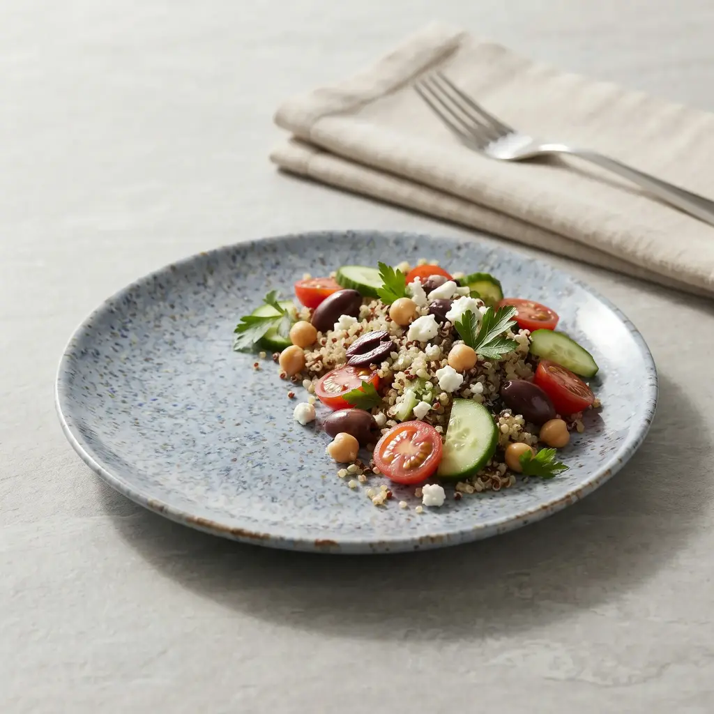 360 HOME CERAMIC PLATE STONEWARE LIGHT BLUE GREY POWDRE WITH FINE MULTICOLOR SPECKLES  20CM 24PCS/BOX