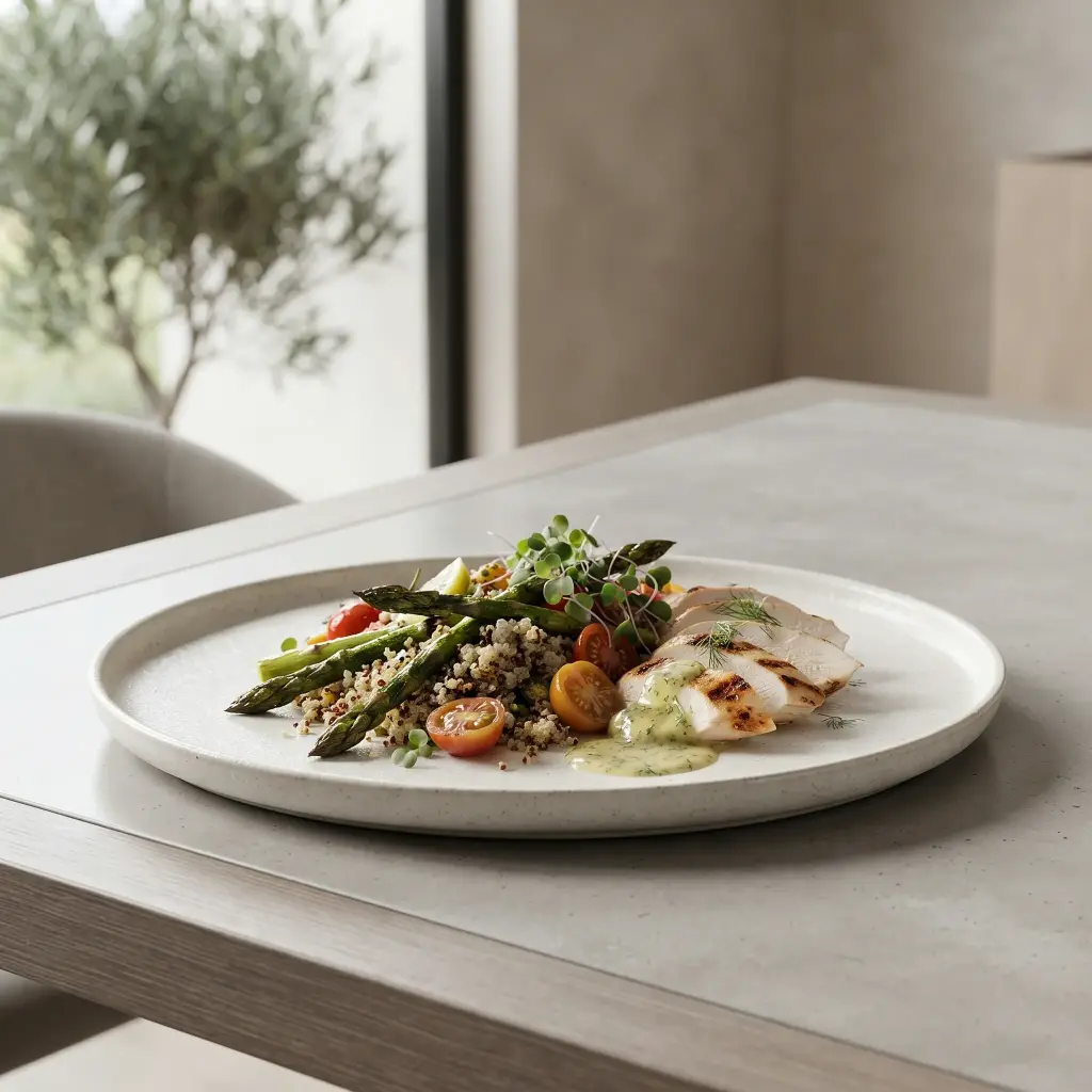 360 HOME CERAMIC PLATE ROUND STONEWARE PURE WHITE / OFF-WHITE WITH SUBTLE GREY RIM 27 CM X 2 CM 18PCS/BOX