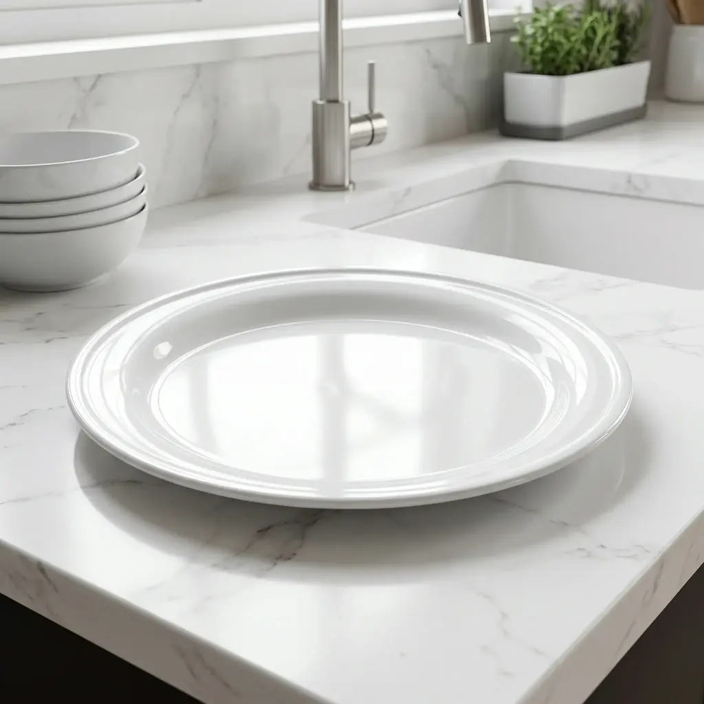 360 HOME  round tray MELAMINE WHITE GLOSSY 50CM 18PCS/BOX
