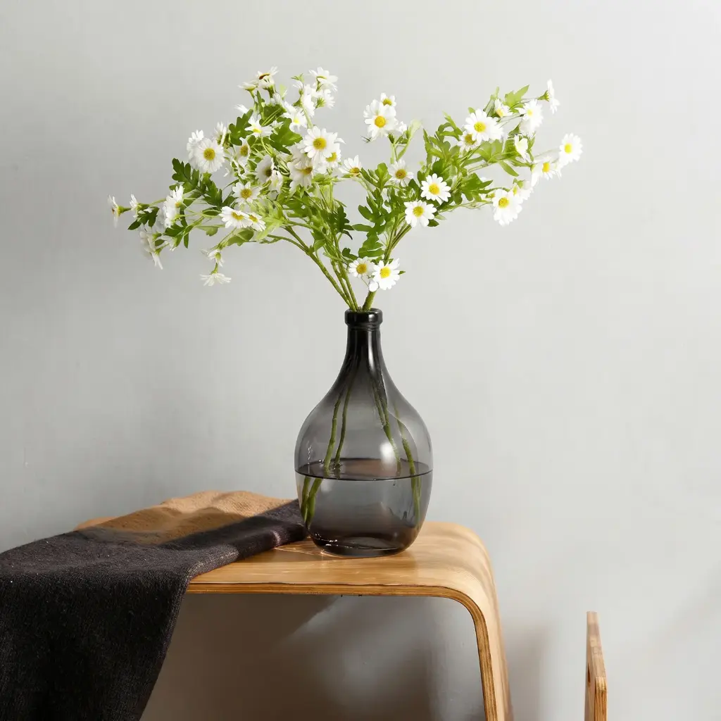 360 HOME MY HOME DECORATIVE GLASS VASE Bottle-Shaped 4.5*10.5*18.5cm hanging bell smokey grey
