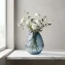 360 HOME MY HOME DECORATIVE GLASS VASE organic hammered irregular rounded 19*22cm Transparent / Coffee Brown / Blue