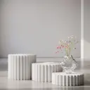 360 HOME MY HOME DECORATIVE GLASS VASE irregular bulbous wavy organic sculptural short narrow neck 17*18.5cm transparent
