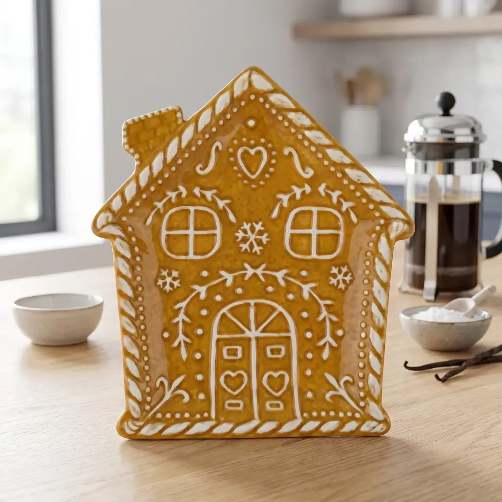 360 HOME Individually packaged in a color box; two styles mixed House Plate 23.0*20.5*2.5 Biscuit Color