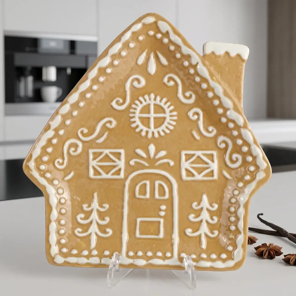 360 HOME Individually packaged in a color box; two styles mixed House Plate 23.5*21.0*2.5 Biscuit Color