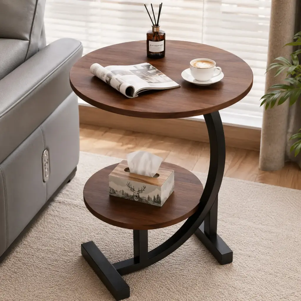 360 HOME MY HOME COFFEE TABLE ROUND TOP CURVED LEG 40*40*57CM