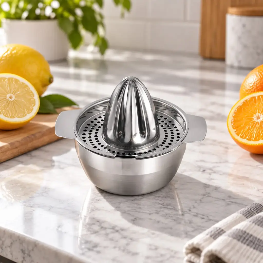 360 HOME MY KITCHEN MANUAL STAINLESS STEEL CITRUS JUICER 15X5.5X15CM