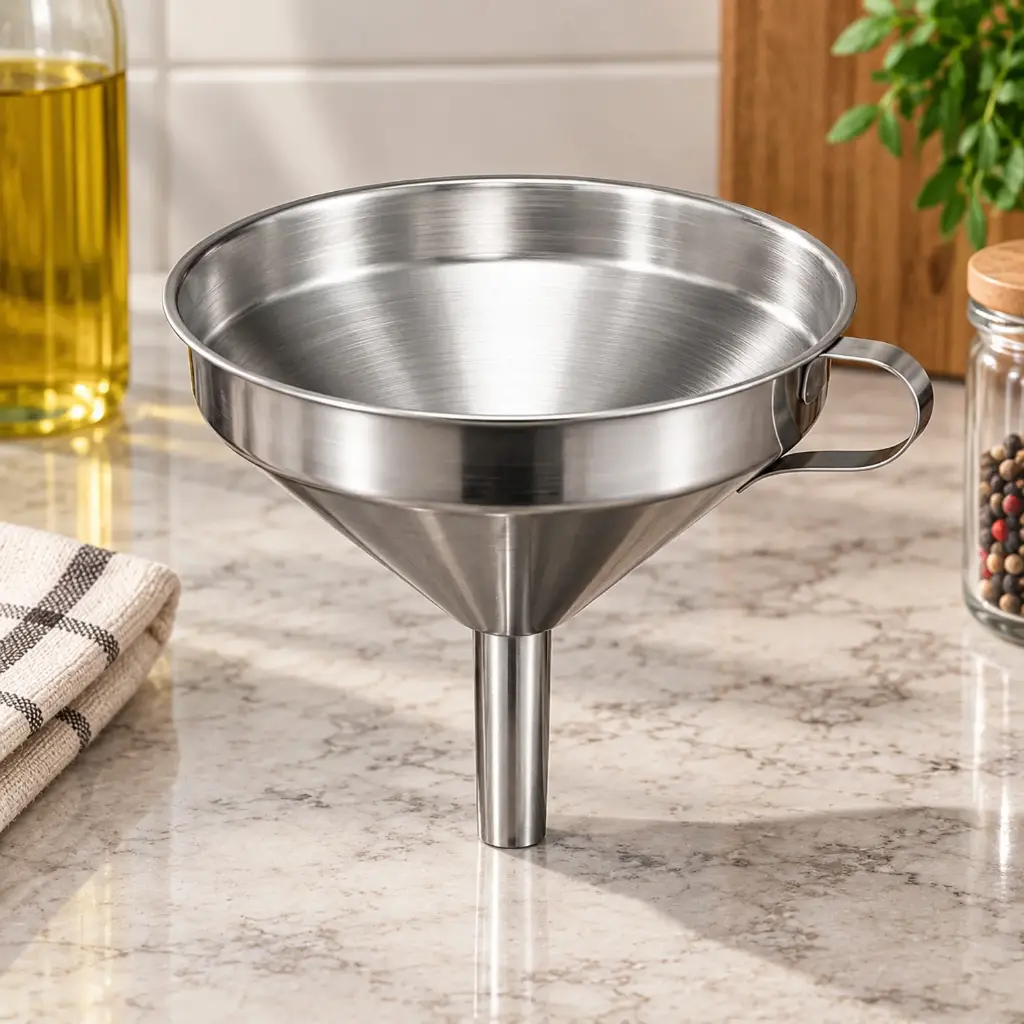360 HOME MY KITCHEN STAINLESS STEEL WIDE MOUTH FUNNEL LARGE 15CM