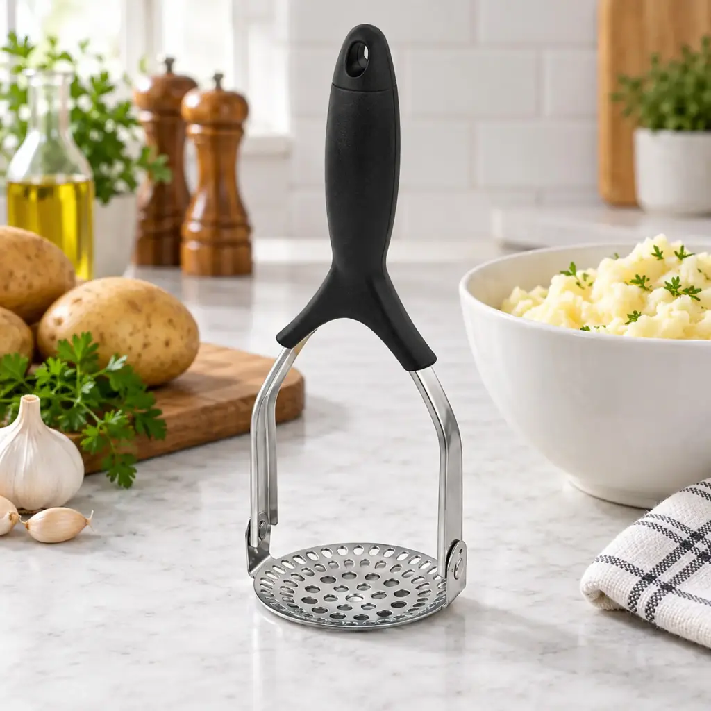 360 HOME MY KITCHEN STAINLESS STEEL POTATO MASHER WITH NON-SLIP HANDLE 27X9.5CM
