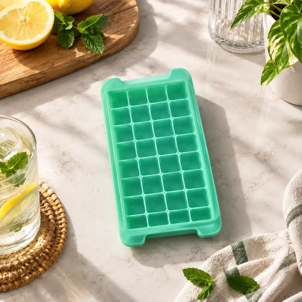 360 HOME MY KITCHEN SILICONE ICE MAKER TRAY WITH COVER 26X12CM