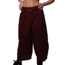 360 COTTON WOMAN PANTA-COURT WIDE-LEG CROPPED HIGH RISE WAIST PLEATED FRONT MATCHING BELT  ROUND BUCKLE SIDE POCKETS