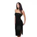 360 COTTON WOMAN DRESS  Draped Cowl-Neck Floral PATTERN CHARCOAL GREY