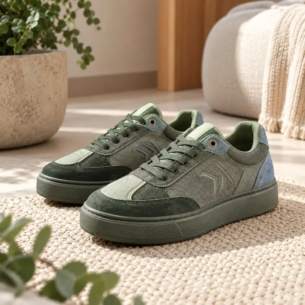 360 COTTON WOMAN SHOES PLATFORM SNEAKER DOUBLE-CHEVRON SLATE GREY 37