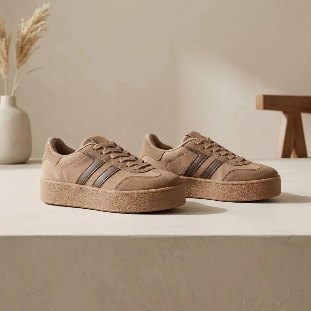 360 COTTON WOMAN SHOES SUEDE AND MESH UPPER GREY & BEIGE CONTRASTING PANELS FLAT RUBBER SOLE 37