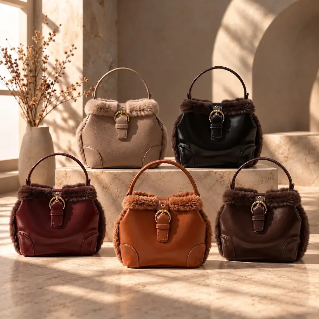 360 COTTON SHOULDER BAG ROUNDED TOP SHORT TOP HANDLE ADJUSTABLE SHOULDER STRAP FRONT FLAP WITH BUCKLE TAUPE/BEIGE