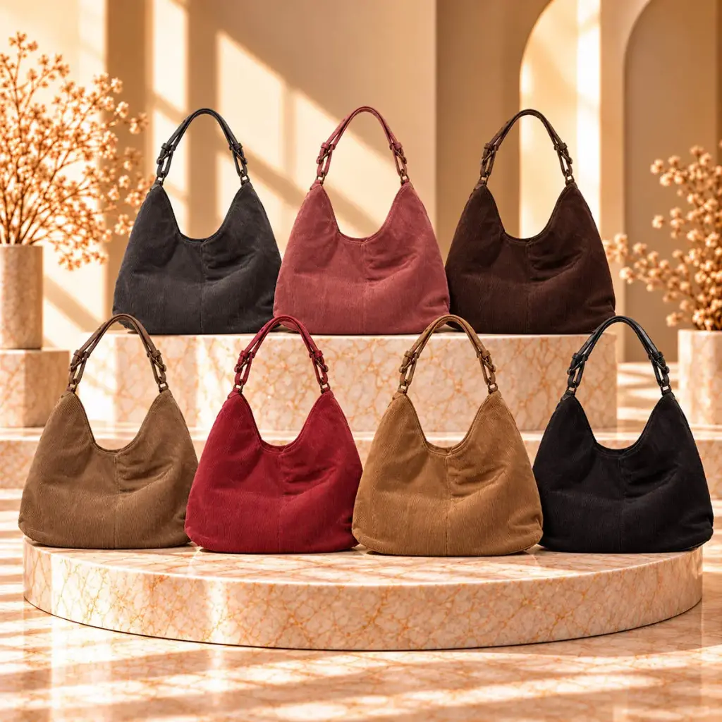 360 COTTON SHOULDER BAG BOHO WIDE CURVED ADJUSTABLE STRAP  TRIANGULAR SLOUCHY SMOOTH WOVEN-LIKE TAUPE/BEIGE 