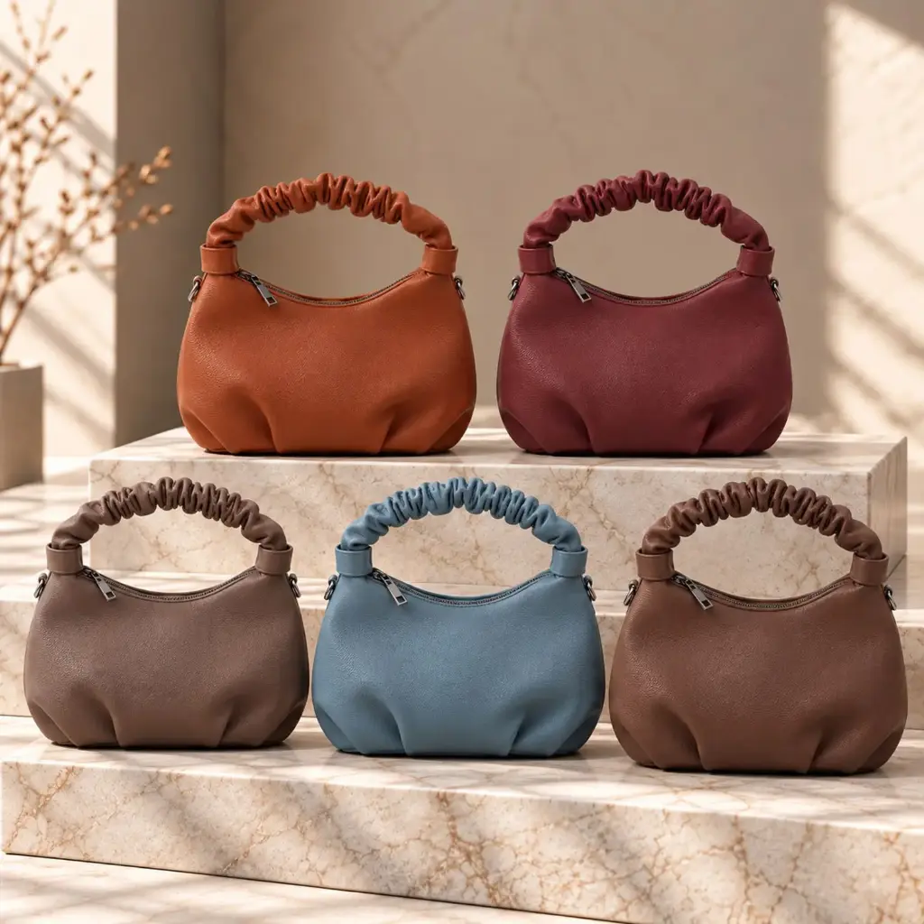 360 COTTON SHOULDER BAG HOBO LEATHER ROUNDED SLOUCHY WIDE CURVED OPENING BRAIDED WRAPPED TOP HANDLE SLATE BLUE/GREY
