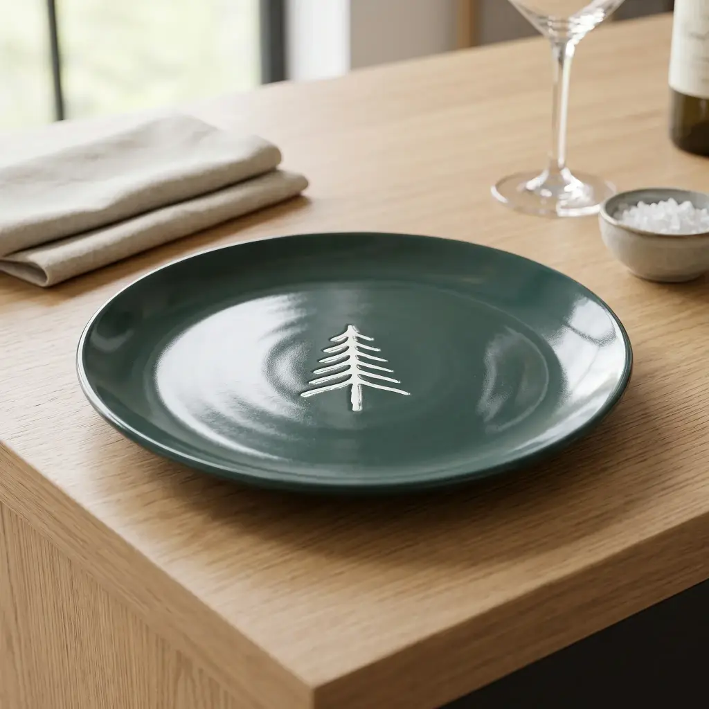 360 HOME CHRISTMAS CERAMIC SALAD PLATE 8.25"