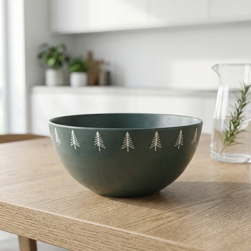 360 HOME CHRISTMAS CERAMIC BOWL 10"