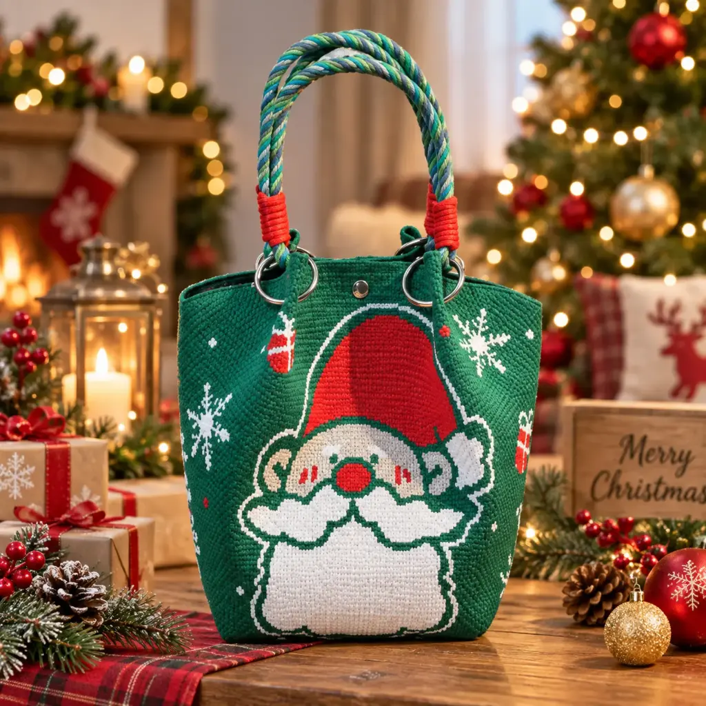 360 HOME Christmas bag 23*23*16cm green Christmas holiday tote bag /