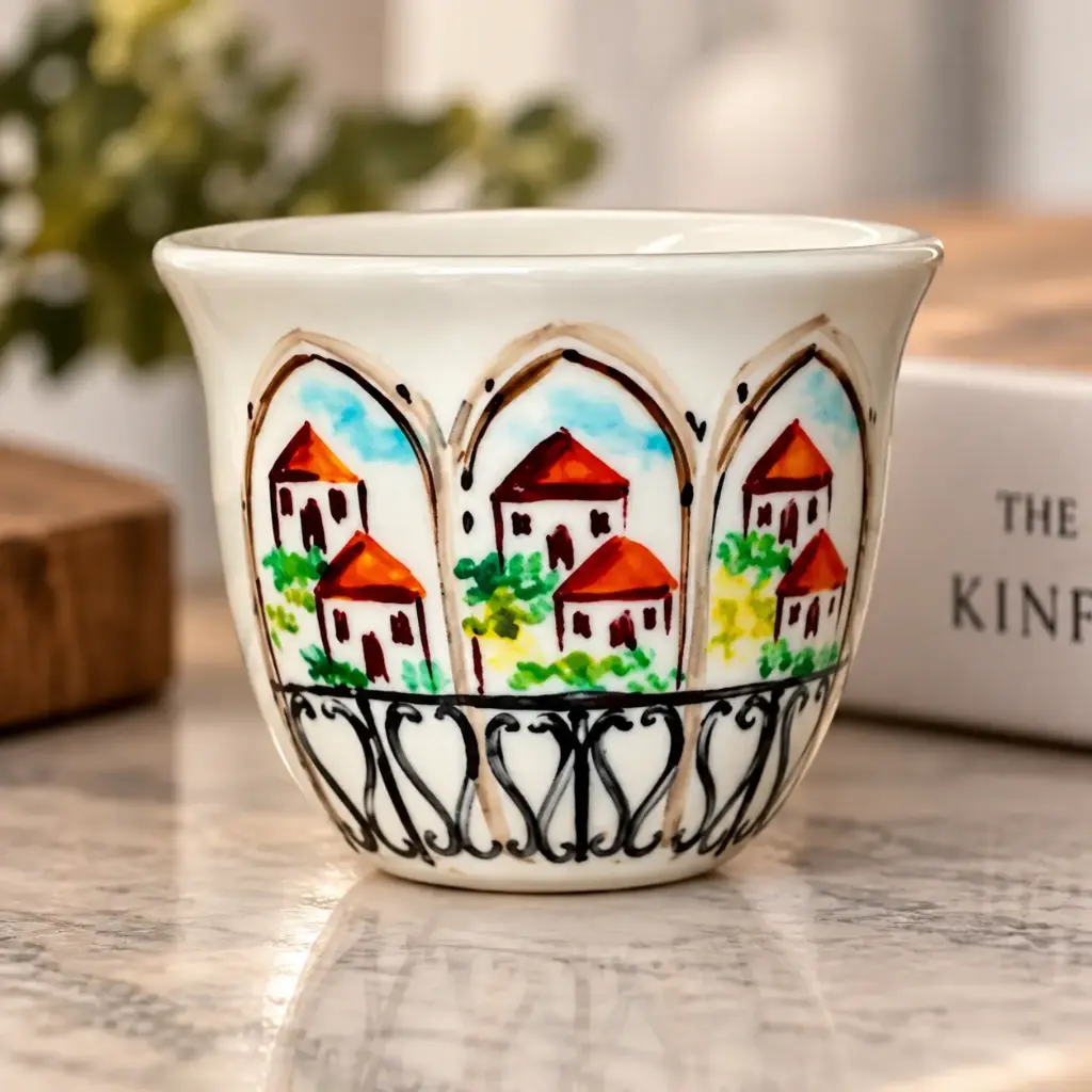 361 HOME CERAMIC COFFEE CUP traditional hand-painted Lebanese chaffe PACK OF 12PCS