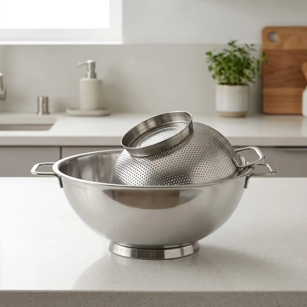 360 HOME MY KITCHEN STAINLESS STEEL COLANDER WITH HANDLES – 25.5 CM