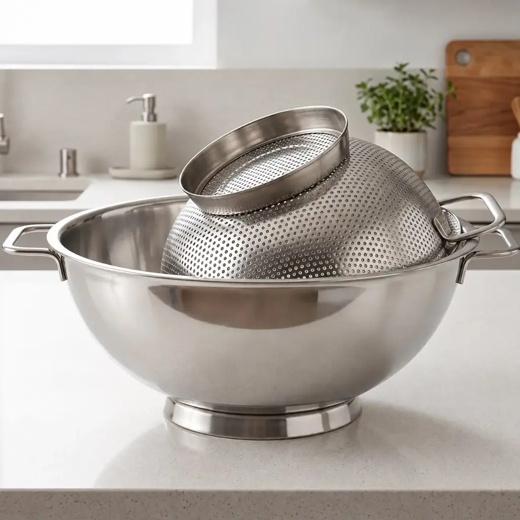 360 HOME MY KITCHEN STAINLESS STEEL COLANDER WITH HANDLES – 31.5 CM