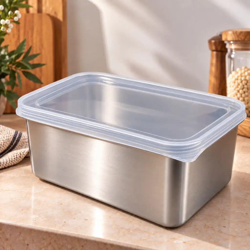 360 HOME MY KITCHEN STAINLESS STEEL FOOD STORAGE CONTAINER SET WITH LIDS - 3L