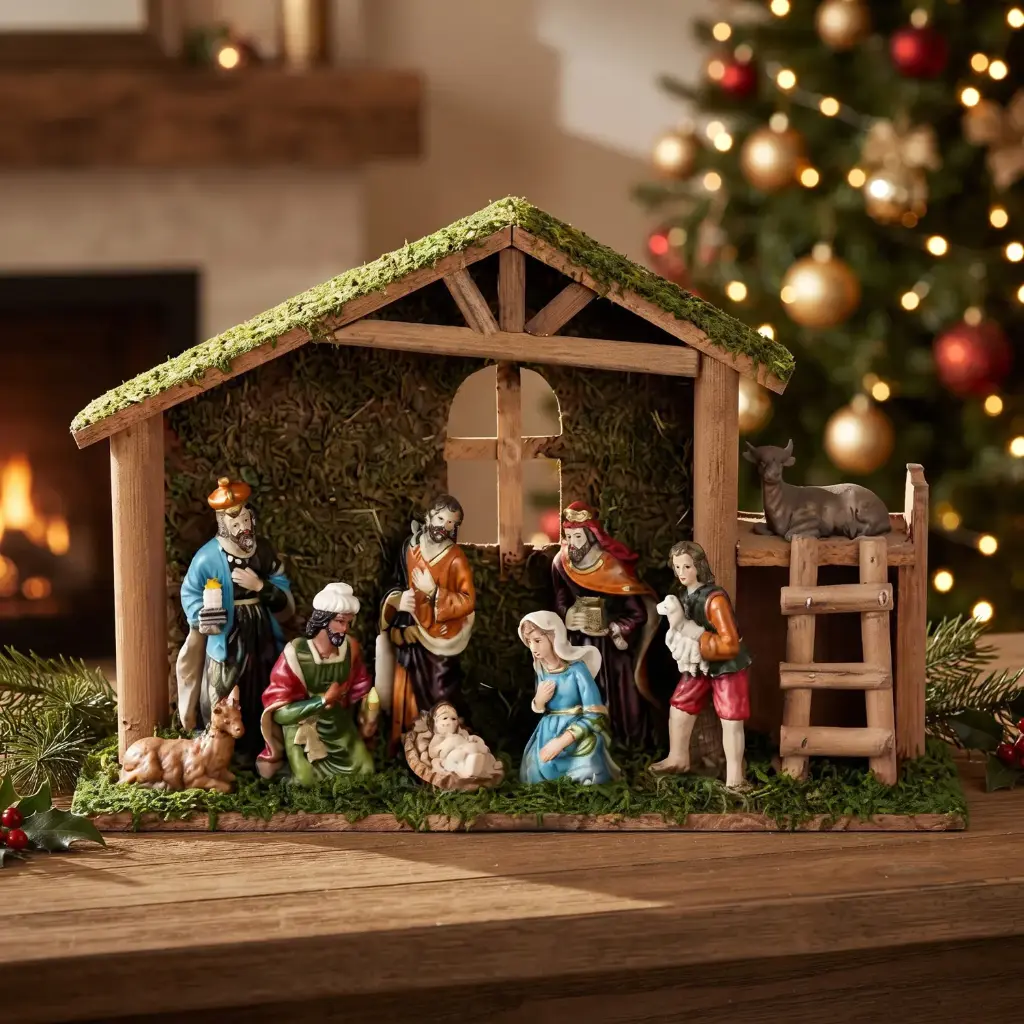 360 HOME Nativity Scene rustic 40*13*26