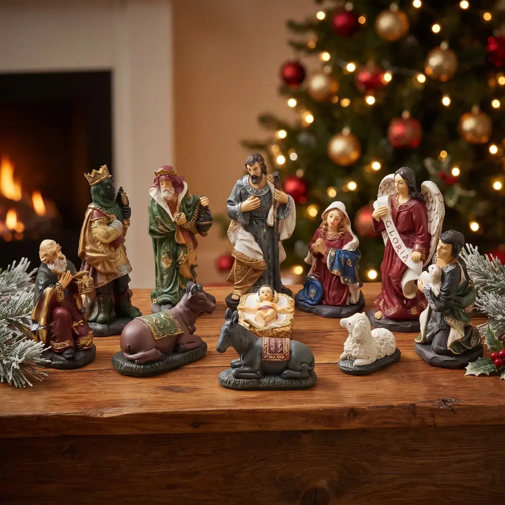 360 HOME Nativity Scene set of individual miniature Nativity figures 25CM