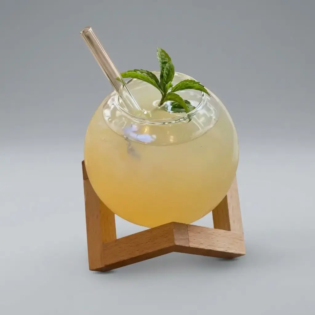 360 HOME ROUND GLASS CUP WITH STRAw 475ml