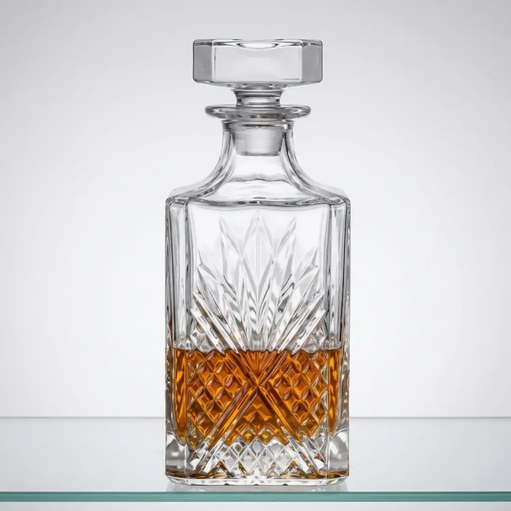 360 HOME MY KITCHEN | WHISKEY DECANTER | GLASS | ELEGANT VINTAGE STYLE 750ml