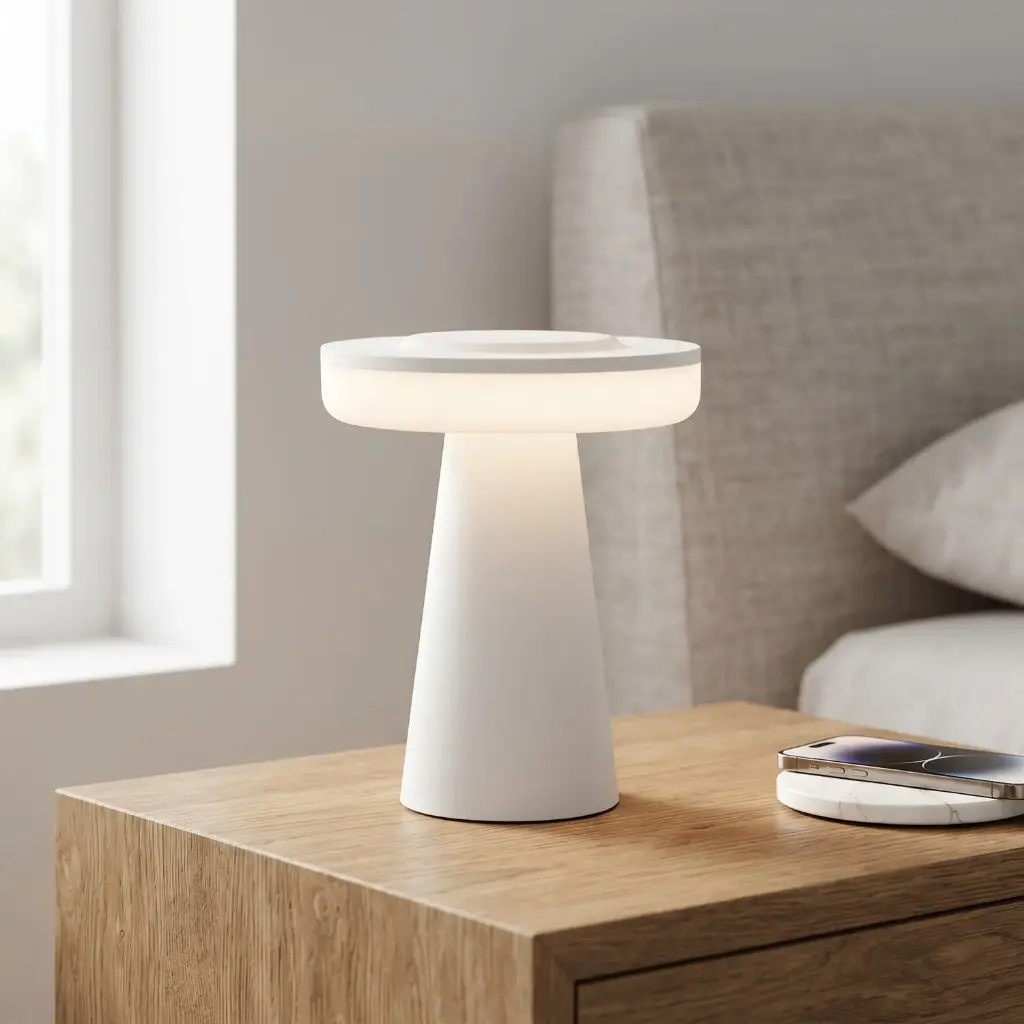 360 HOME MY HOME TABLE LAMP ELEGANT AMBIENT WITH TORCH ON/OFF 12*12*17CM WHITE/BLACK/GREY 12 warm white LED 3*AAA（not include）