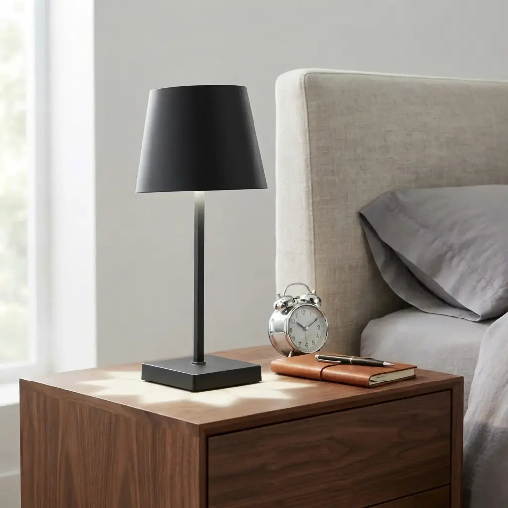 360 HOME MY HOME TABLE LAMP ELEGANT AMBIENT WITH TORCH ON/OFF 10.5*10.5*26CM BLACK/GREY 5led+12led：warm whitE with torch 3*AA（not include）